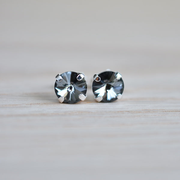 Zirconia studs with hot sale swarovski crystals