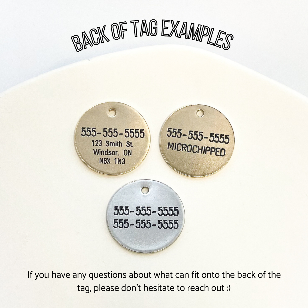 Simple Moon Engraved Pet ID Tag Brass Circle 1 1 4